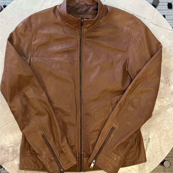 DANIER LIGHT BROWN LEATHER JACKET - NEAR MINT CONDITION - Picture 2 of 4